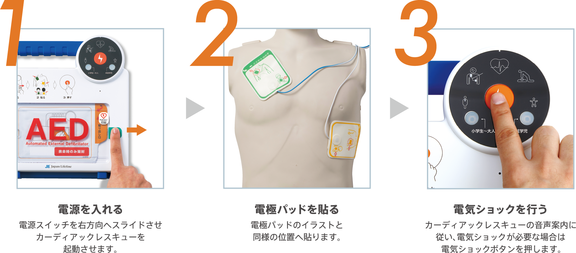 (未就学児用から使用可能）自動除細動器（AED）カーディアックレスキュー基本セット（本体+パッドカートリッジ）　RQ-6000 - ウインドウを閉じる