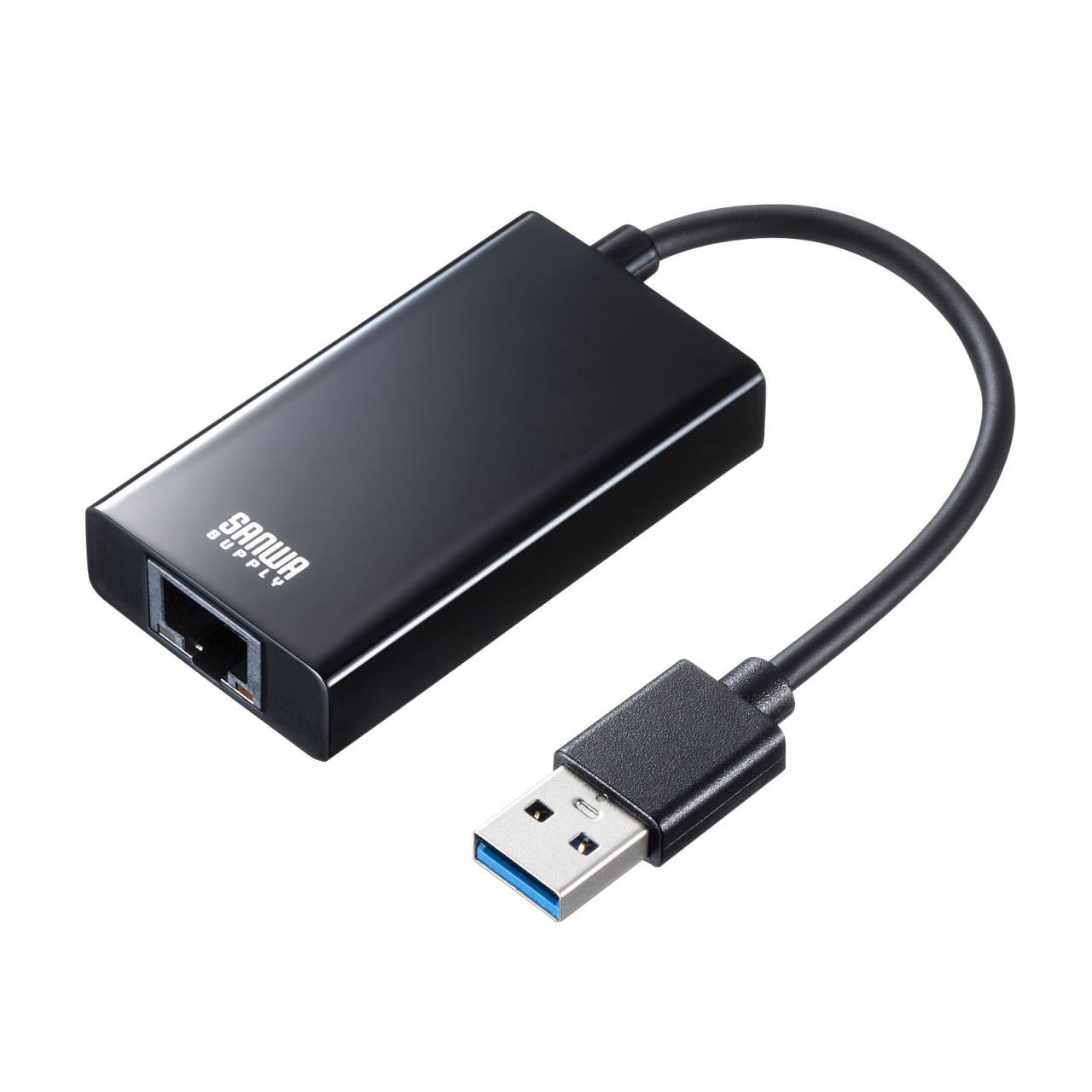 USB3.2-LAN変換アダプタ(USBハブポート付・ブラック) USB3.2-LAN変換アダプタ(USBハブポート付・ブラック)