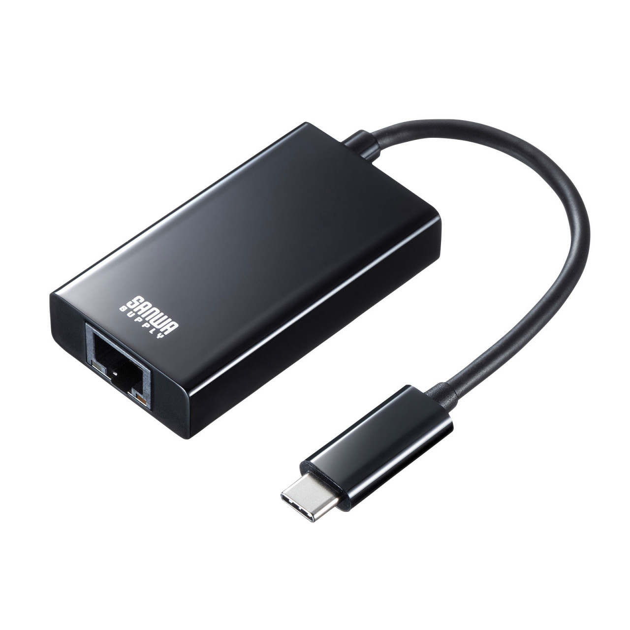 USB3.2 TypeC-LAN変換アダプタ(USBハブポート付・ブラック) USB3.2 TypeC-LAN変換アダプタ(USBハブポート付・ブラック)