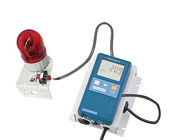 酸欠警報ユニット センサー内蔵型 回転灯ケーブル付け（10m） OM-25MF01-PRB10