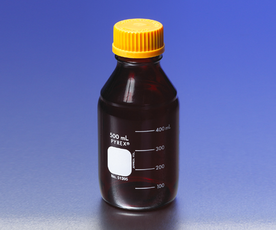 メディウム瓶（PYREX（R）オレンジキャップ付き） 遮光 500mL 51395-500
