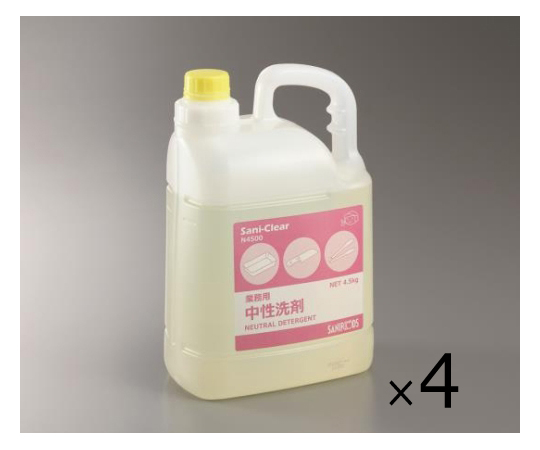 業務用中性洗剤 Sani-Clear （サニクリア） 4.5kg×4本入 600mLボトル（空）付き N4500