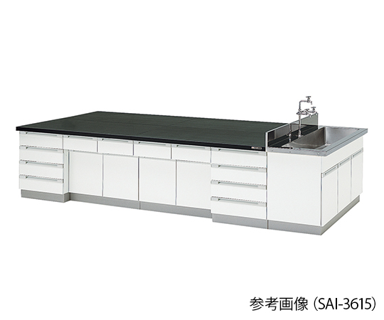【特大品】中央実験台 木製タイプ（4200×1500×800/930mm） SAI-4215
