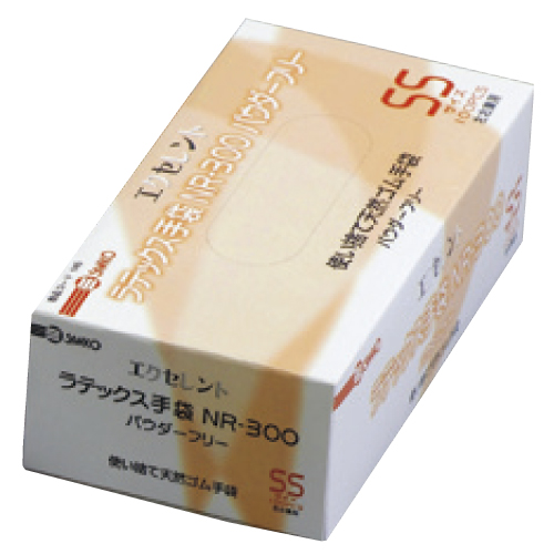 エクセレントラテックス手袋PF NR-300(100マイイリ) SS エクセレントラテックス手袋PF NR-300(100マイイリ) SS